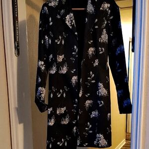 Floral Black Coat